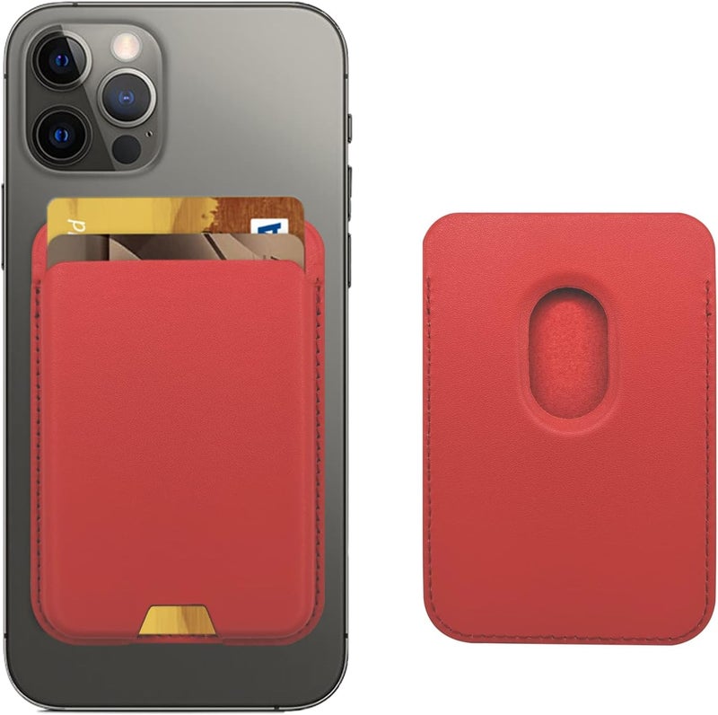 iLodn Magnetic Wallet Compatible with MagSafe for iPhone 17 16 15 14 13 12 Pro Max Air Plus Model, Mag 3 Safe Card Holder Stick on Accessories for Cell Phone & Case, Red - Image 1
